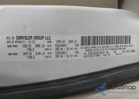 2014 Chrysler Town & Country Touring from USA, damaged, VIN 2C4RC1BG6ER195579